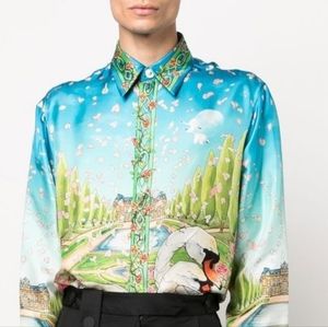 Dream House print silk casablanca shirt sz Large